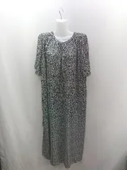 ◇ ⊂◎ ROPE PICNIC ロペピクニック 花柄 半袖 ロング ワンピース サイズ38 ブラック系 レディース E  【1502200011972】