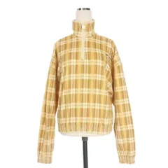 アディダス adidas コーデュロイ タータン ハーフジップトップ チェック柄 ジャケット ブルゾン XS ベージュ IX7416