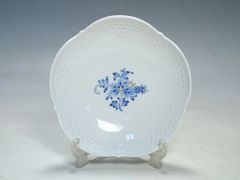 マイセン ソーサー プレート 14cm ホワイトレリーフ インドの華 ブルー