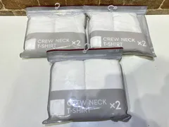 【332m】未使用品 GU インナークルーネックT MEN 半袖 Tシャツ ホワイト 白 サイズM 2枚組 × ３パックセット