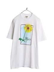 90s 向日葵 art tシャツ 《実寸L程度》 シングルステッチ - メルカリ