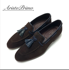 AristoPrimo （アリストプリモ）| ビジネスシューズ | タッセルローファー | イタリア製 | 本革 | A74 D.Brown Suede 39
