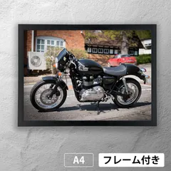 トライアンフ（Triumph Thruxton 900）　クラシック　フォトポスターA4　マット　その30　【フレーム付】《MT》のサムネイル