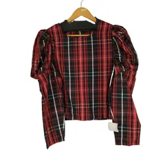 ザラ ZARA パフスリーブチェックブラウス レディース import：XL 