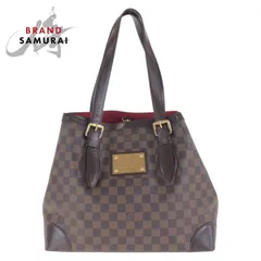 美品 LOUIS VUITTON ルイヴィトン ダミエ ハムステッド MM ブラウン ゴールド金具 PVC/レザー N51204 トートバッグ 501543【中古】