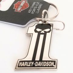 ハーレーダビッドソン 正規品 ナンバーワン スカル メタル キーホルダー