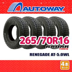 【AUTOWAY】 新品 265/70R16 サマータイヤ Radar RENEGADE AT-5.OWL 16インチ 4本セット 夏タイヤ オートウェイ