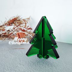 小さなクリスマスツリー　置物　雑貨　アクリル　グリーン　透明　ミニサイズ