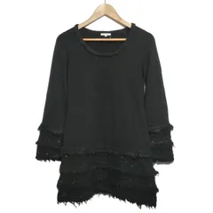 TO BE CHIC(トゥービーシック) ワンピース サイズ40 M レディース - 黒 クルーネック/長袖/ミニ/スパンコール