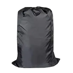 【色: 黒】収納袋 撥水 旅行用 ポーチ きんちゃく袋 濡れた服 水着 特大サイ