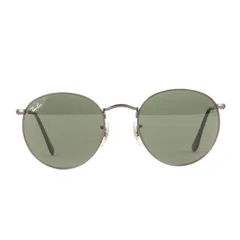 【美品】Ray Ban レイバン ラウンドメタル サングラス (ROUND METAL RB3447 029) / ブラックフレーム クラシックグリーンレンズ / 53□21-145 / ブランド 眼鏡【メンズ】【中古】