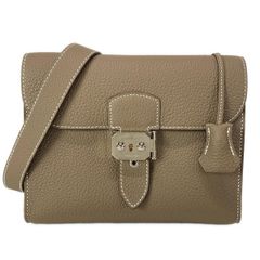 HERMES(エルメス) ショルダーバッグ美品  サックアデペッシュ 21 エトゥープ シルバー金具