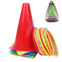 RYOHIN Lab.(良品ラボ) 輪投げセット 縁日 おもちゃ イベント レクリエーション 玩具 子供 景品 カラーコーン ゲーム 16個セット 