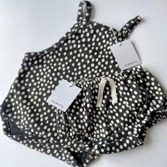 【Another Fox】Dot Rib Baby Vest Bodysuit