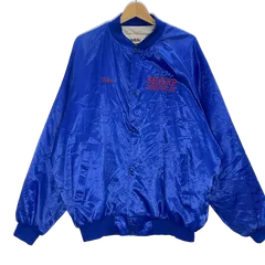 90's vintage 90年代 ヴィンテージ WESTARK 企業モノ スタジャン ブルゾン ナイロンジャケット キルティングライナー アウター 企業ロゴ刺繍 オーバーサイズ ビッグシルエット ブルー