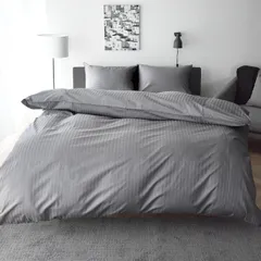 新品 日本製 掛け布団カバー セミダブル 綿100% サテンストライプ 高密度生