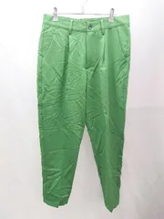 ◇ EMMA CLOTHES タック ハイウエスト センタープレス カジュアル テーパードパンツ サイズS グリーン レディース E  【1304120033405】