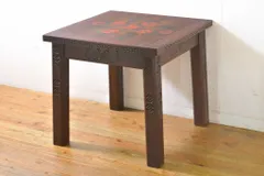 ★事前問合せ必須★ ローテーブル 和製ビンテージ 彫刻家 山根八春 やまねやつはる はっしゅん 椿 華やか センターテーブル リビングテーブル サイドテーブル コーヒーテーブル カフェテーブル ヴィンテージ リペア+発送まで3週間前後 R-062420