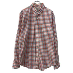 J.CREW 長袖 チェックシャツ XL レッド マルチカラー ジェイクルー ボタンダウン ボタン コットン100% 胸ポケット 春物 a710-6239