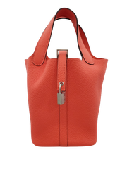 【新品】エルメス HERMES ハンドバッグ ピコタンロックPM　トリヨン　オレンジフィールド　SV金具　W刻印