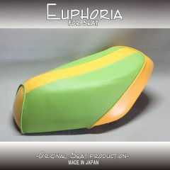 □【DIO ディオ AF27 AF28 SR ZX】張替え済♪　カスタムシート　黄緑/黄色ライン《Euphoria》□MK42791