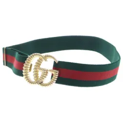GUCCI グッチ シェリーライン サッシュ GG ベルト レッド×グリーン GP