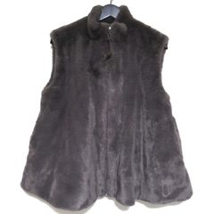 美品 ASTRAET アストラット ユナイテッドアローズ フレア エコファー フェイクファー ベスト 5422-199-0117 サイズF グレー レディース 古着 中古 USED