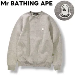ミスター ベイシング エイプ  Mr BATHING APE スウェット トレーナー クルーネック ロゴ ワッペン 刺繍 S グレー ストリート トラッド カジュアル ウェア メンズ