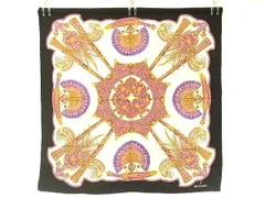 TRUSSARDI トラサルディ 総柄 大判 スカーフ ストール ショール レディース ブラック系×マルチカラー DE8623