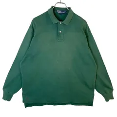 00s90sポロバイラルフローレンPolo by ralph lauren長袖ポロシャツポニーロゴ刺繍ワンポイント緑グリーンコットンゆるダボオーバーサイズアメカジグランパコアvintageヴィンテージ50328