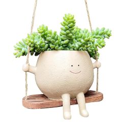 SALUDABLE ハンギングプランター 笑顔 植木鉢 多肉植物 観葉植物 オシャレ 吊り鉢 可愛い