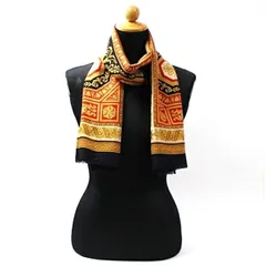 エトロ ウール シルク ストール 長方形 ブラック マルチカラー 中古