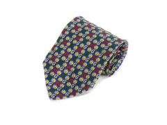 ジャンニヴェルサーチ ヴェルサーチェ GIANNI VERSACE ネクタイ 総柄 シルク イタリア製 青 ブルー