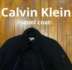 【Calvin Klein カルバンクライン】ブラックウールコート XLサイズ