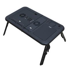【人気商品】keeece(キース) 冷却ファン PCデスク スタンド 折りたたみ USB 給電 静音 デュアルファン 角度調整 高さ調整 コンパクト 在宅ワーク ブラック