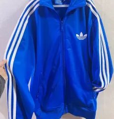 adidas(アディダス) 青 ファイヤーバード 100 ジャージ L トラックトップス ホワイトオニオン ジップアップ ジャケット