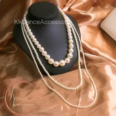 パール三連ネックレス 結婚式 発表会・ダンス・結婚式 披露宴 卒業式 フォーマル 普段使い