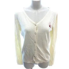 アクシーズファム axes femme ニット カーディガン 刺繍 長袖 M アイボリー 白 ホワイト /AU