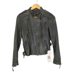 ギャップ Gap ツインジップ ラムレザーダブルライダースジャケット レディース  xxs