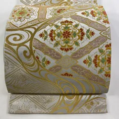 帯3412 ●川島織物謹製 高級 正絹 六通 袋帯 帯41 ○川島織物謹製 高級 正絹 六通 袋帯 華文 花文