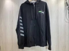 冬 STUSSY ステューシー スケートマン サーフマン ジップパーカー 裏起毛 フーディー 黒