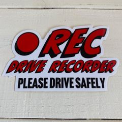 CHN008DWsドラレコ ステッカー RECダイカット D ホワイト