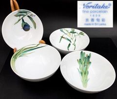 MZ686) Noritake 京香旬彩 絵変わり ボウル 4点 現状品