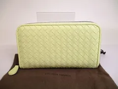 ボッテガヴェネタ BOTTEGA VENETA イントレチャート カーフレザー ラウンドファスナー長財布 【未使用保管品】