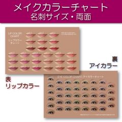 メイクカラーチャート(口紅・アイシャドウ) 名刺サイズ両面 10枚セット  リップカラー アイカラー