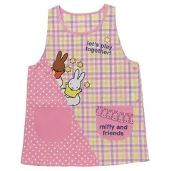 ミッフィー　エプロン　保育士　割烹着　ピンク　チェック