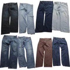 古着卸 まとめ売り リーバイス 501 デニム パンツ 8枚セット (メンズ 40 ) カラーデニム インディゴブルー ライトブルー 中古 古着 MZ8613