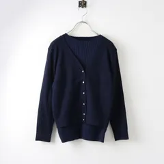 【値下げ】ジャスグリッティー JUSGLITTY Newボトルネックアンサンブル ニット トップス カーディガン 2 ネイビー/リブ編み【2400014405620】のサムネイル
