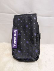 ルコックスポルティフ スマートフォンケース 黒 紫 マルチケース Le coq sportif