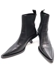 JIL SANDER ジルサンダー ポインテッドトゥ レザーヒールブーツ ブラック 39のサムネイル